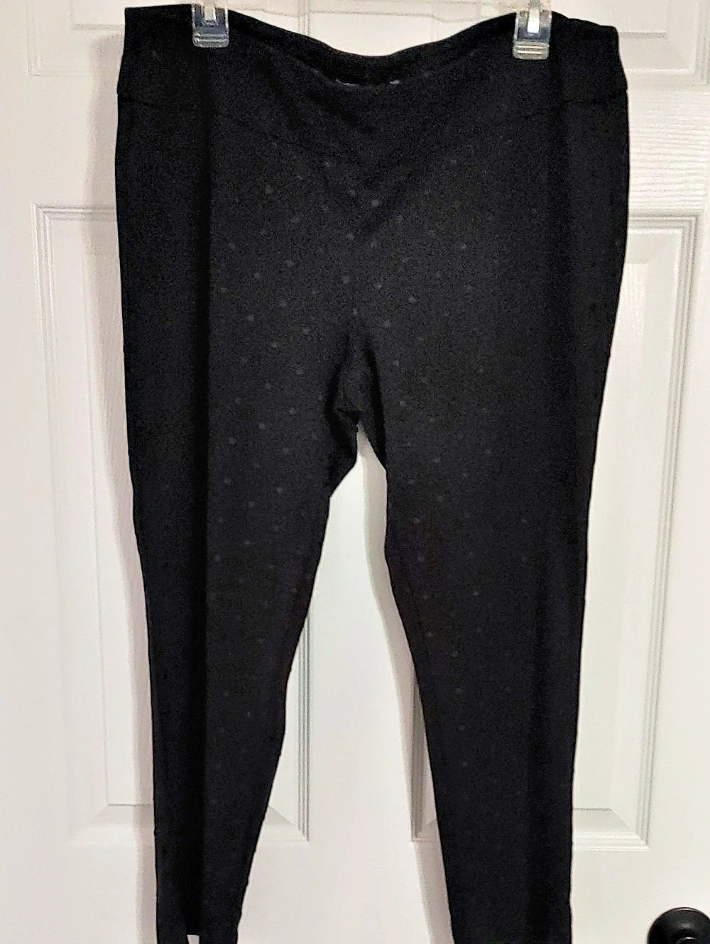 Sharagano Polka Dot Leggings in Black Size XL